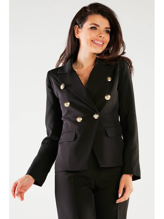 Awama Awama Giacca da abito A441 Nero Basic Fit