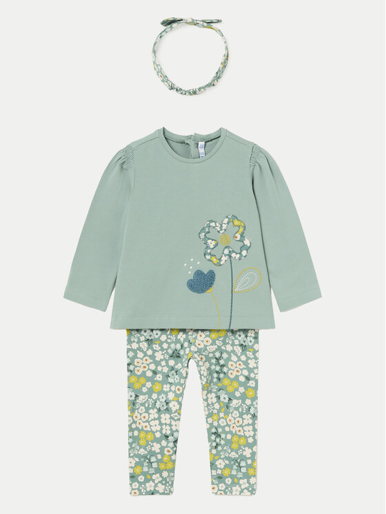 Mayoral Mayoral Set bluză și leggings 2711 Verde Regular Fit