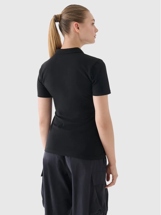 4F 4F Polo 4FWMM00TPTSF317-20S Czarny Slim Fit