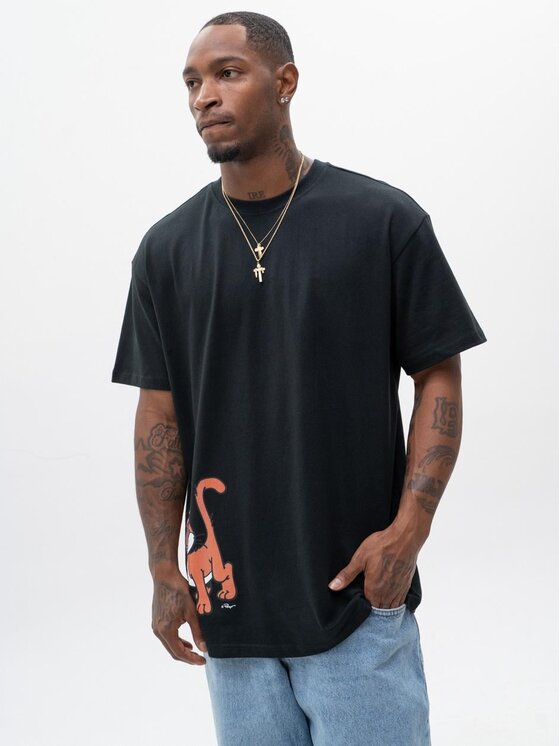 Smerfy Smerfy T-Shirt 119804 Czarny Oversize