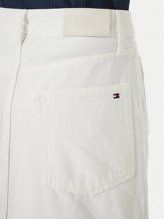Tommy Hilfiger Tommy Hilfiger Fustă de blugi WW0WW48607 Alb Regular Fit
