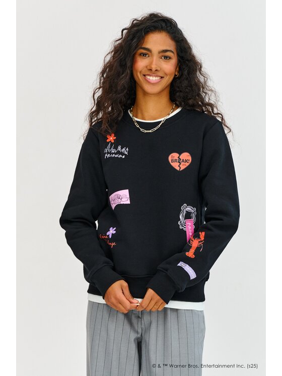 NAOKO NAOKO Mikina Friends Černá Regular Fit