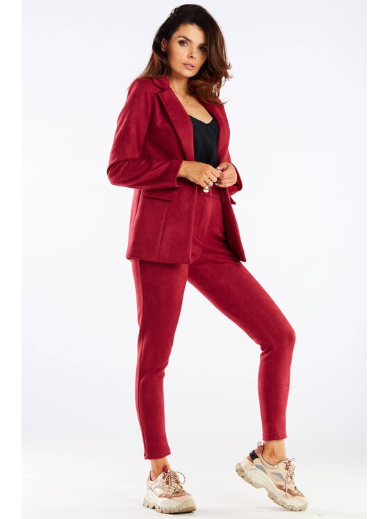 Awama Awama Dámske nohavice A461 Bordová Basic Fit