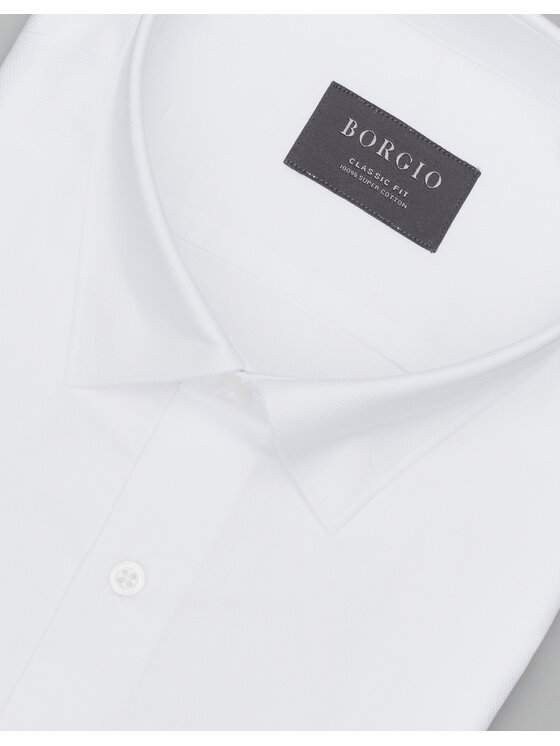 Borgio Borgio Koszula rosazza 00584 Biały Classic Fit