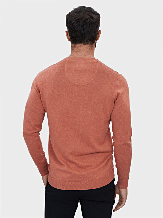 Evenemen Evenemen Sweter V-NECK RUST Miedziany Slim Fit