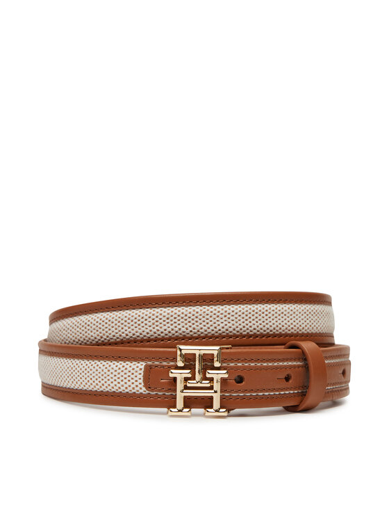 Tommy Hilfiger Tommy Hilfiger Dámský pásek Th Logo 2.5 Canvas AW0AW17249 Hnědá
