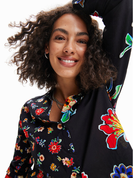 Desigual Desigual Риза Singapur 23SWCW36 Черен Regular Fit