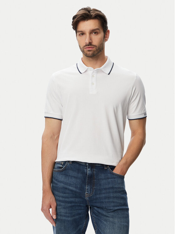 Guess Tricou polo M6YP28 K4475 Alb Slim Fit