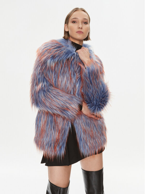 Pinko Kožušina Crudelia 102000 A18C Modrá Regular Fit