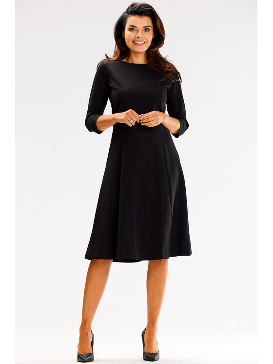 Awama Awama Sukienka codzienna A594 Czarny Basic Fit