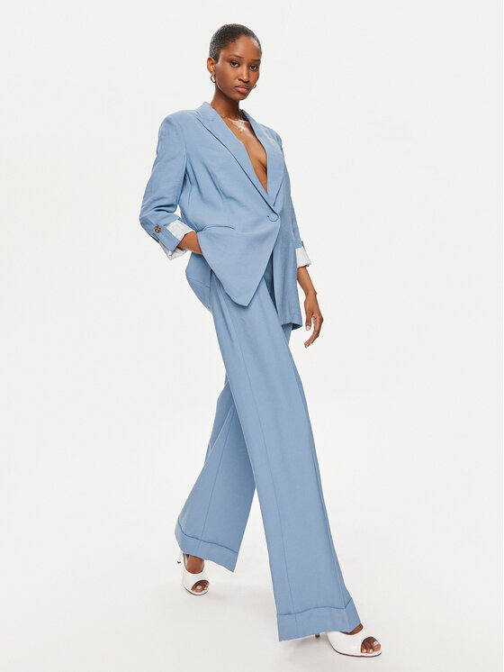 TWINSET TWINSET Παντελόνι υφασμάτινο 241TF2041 Μπλε Regular Fit