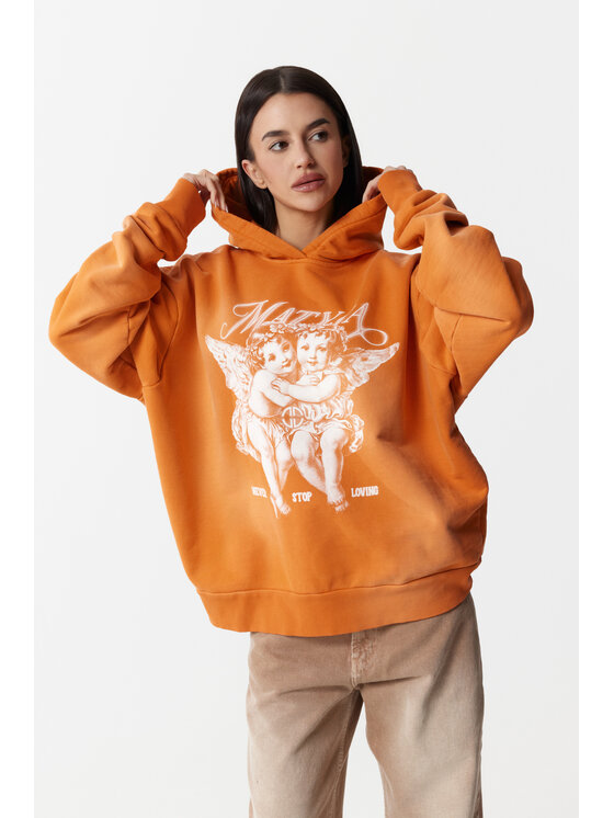 Magda Matyja Magda Matyja Bluza ORANGE HOODIE Pomarańczowy Oversize