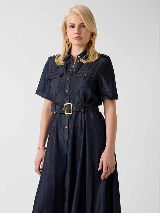 Marciano Guess Marciano Guess Krekla kleita G6GK60 D1056 Tumši zils Classic Fit