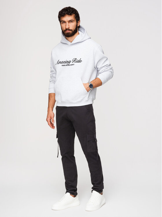 Ombre Ombre Spodnie cargo P1516 Czarny Regular Fit