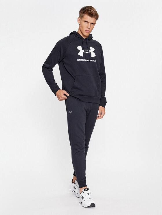 Under Armour Under Armour Majica dugih rukava Ua Rival Fleece Logo Hd 1379758 Crna Loose Fit