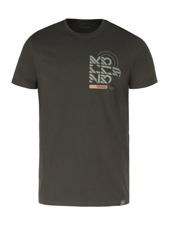 Volcano Volcano T-Shirt T-RINE Zielony Regular Fit