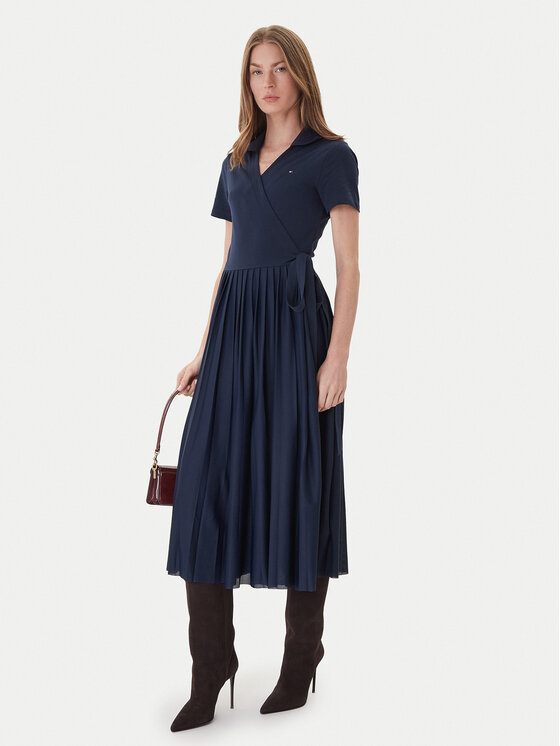 Tommy Hilfiger Tommy Hilfiger Kasdieninė suknelė 1985 WW0WW45733 Tamsiai mėlyna Regular Fit