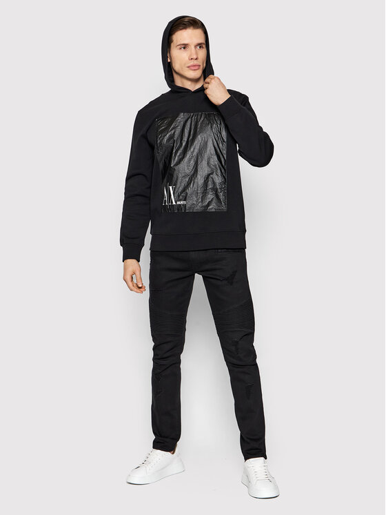 Armani Exchange Armani Exchange Mikina 3LZMJE ZJYAZ 1200 Černá Regular Fit