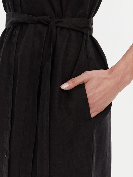 Tommy Hilfiger Tommy Hilfiger Rochie tip cămașă Ess WW0WW44653 Negru Regular Fit