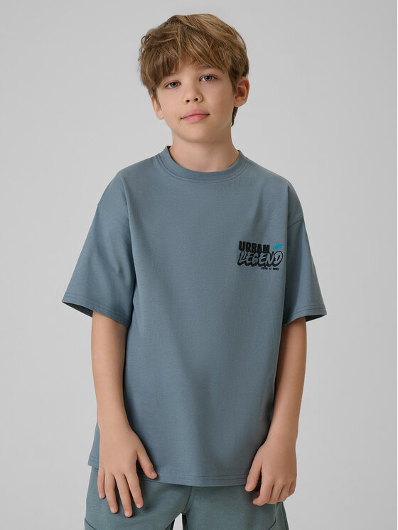 4F 4F T-Shirt SKATE & RIDE Turkusowy Regular Fit