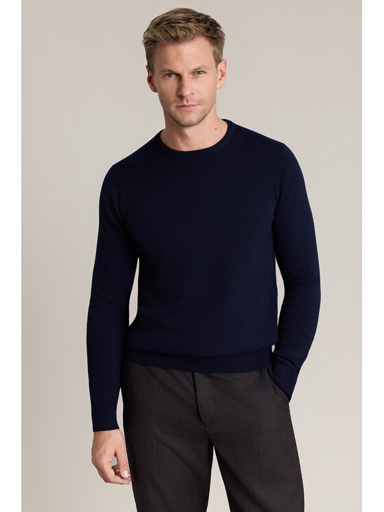 Lancerto Lancerto Sweter Christopher SW073226000035 Granatowy Regular Fit