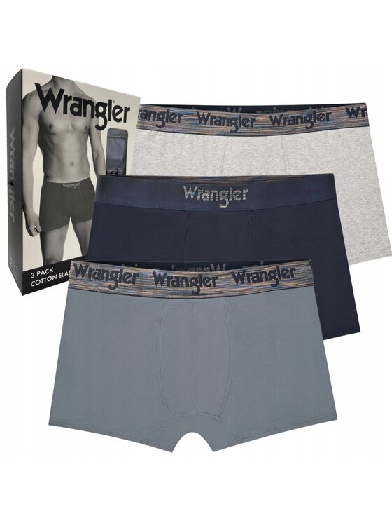 Wrangler Wrangler Bokserki Montel 3 Pack Cotton Elastane Trunks Kolorowy