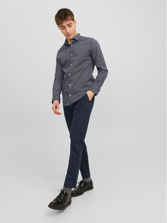 Jack & Jones Jack & Jones Pantaloni chino Marco 12237523 Bleumarin Slim Fit