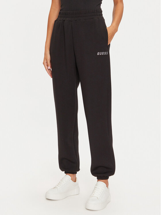Guess Teplákové nohavice Cecilia V4BB13 K7UW2 Čierna Regular Fit