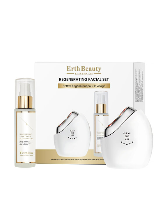 Erthskin London Erthskin London Zestaw regenerujący LED Youth Glow + Serum HA 60 ml Maska LED