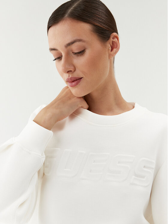 Guess Guess Majica dugih rukava Cindra V3BQ15 K7UW2 Bijela Regular Fit