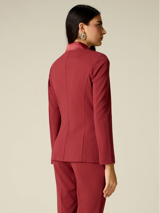 Oltre Oltre Marynarka Q782R204659N026 Bordowy Regular Fit