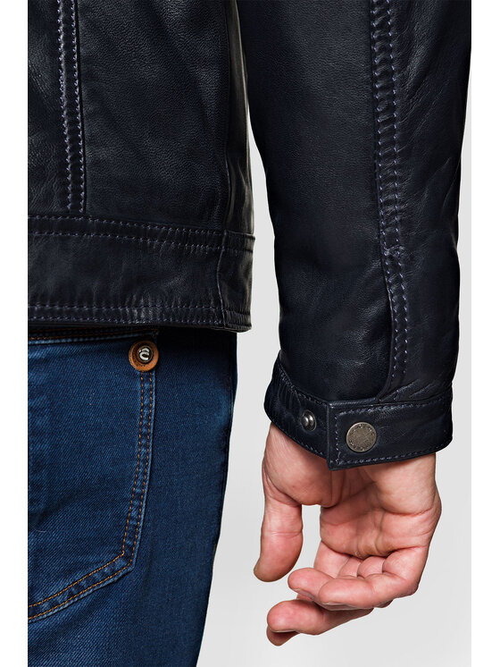 Lancerto Lancerto Kurtka skórzana Arion KU068222000006 Granatowy Regular Fit
