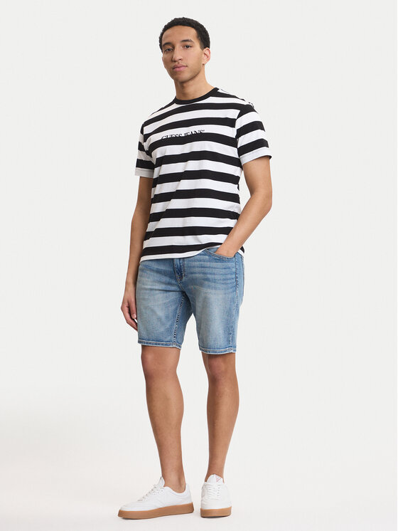 Guess Jeans Guess Jeans Póló M4YI84 K9XF1 Fekete Regular Fit