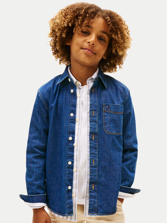 Tommy Hilfiger Koszula jeansowa KB0KB10069 Granatowy Regular Fit