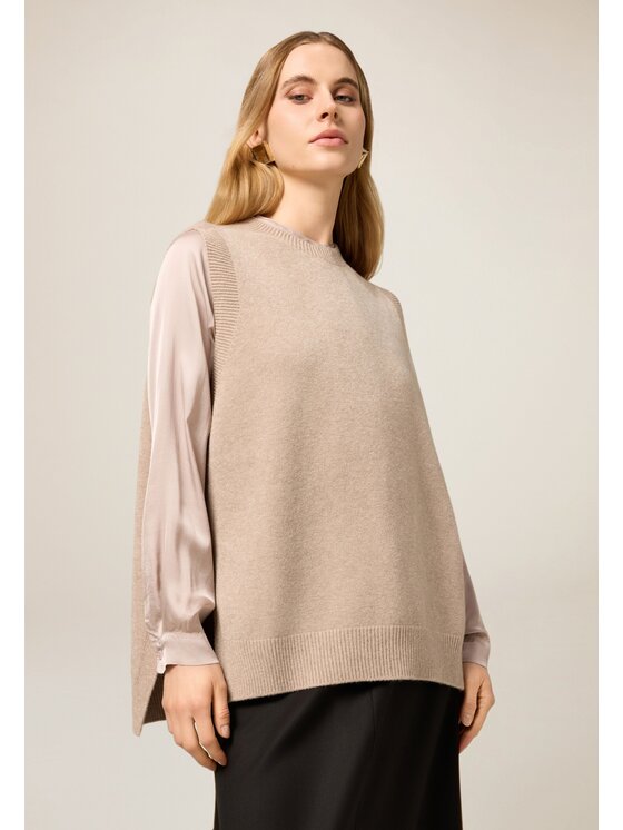 Oltre Oltre Cardigan M187E002210N012 Écru Over Fit