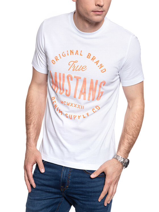 Mustang Mustang T-shirt ALEX C PRINT Bianco Regular Fit