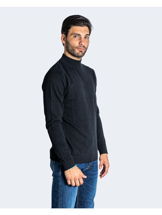 Jack & Jones Jack & Jones Maglione JJEBASIC KNIT MOCK NECK NOOS Nero Basic Fit