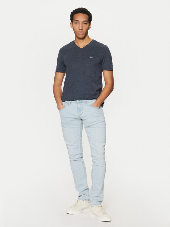 Tommy Jeans Tommy Jeans T-Shirt Jaspe DM0DM20364 Granatowy Slim Fit