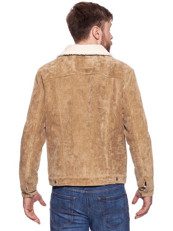 Wrangler Wrangler Giubbotto invernale CORD TRUCKER Beige Regular Fit