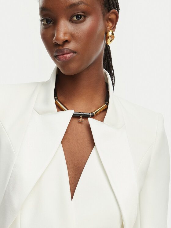 Elisabetta Franchi Elisabetta Franchi Marynarka GI-192-61E2-V490 Biały Regular Fit