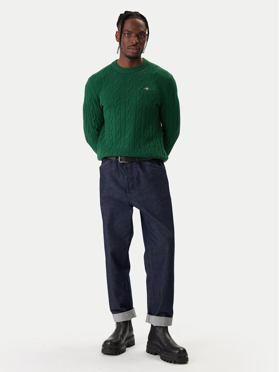 Gant Gant Sveter 8050213 Zelená Regular Fit