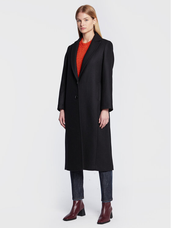 Sisley Volneni plašč 2RATLN01U Črna Regular Fit
