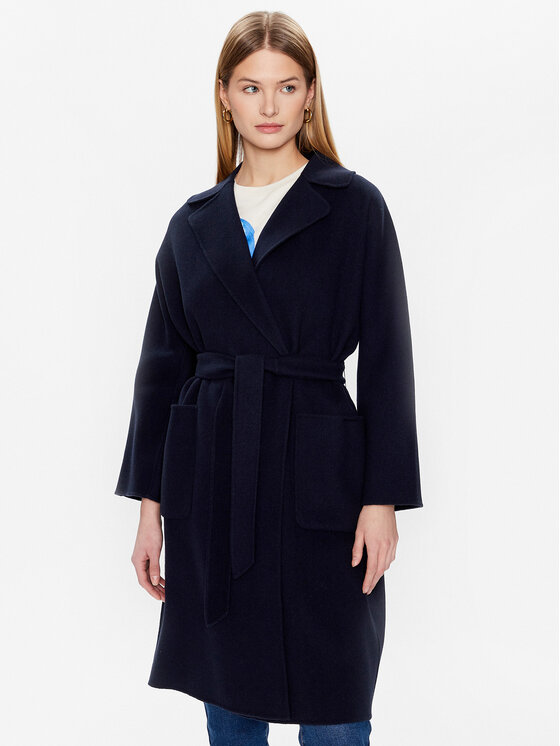 Weekend Max Mara Weekend Max Mara Vilnonis paltas Selz 23501103 Tamsiai mėlyna Regular Fit