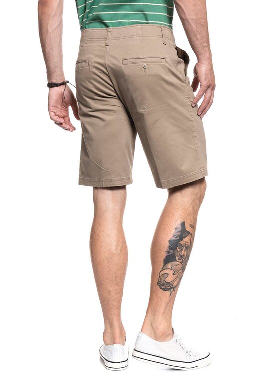 Lee Lee Szorty materiałowe COMFORT SHORT Beżowy Regular Fit