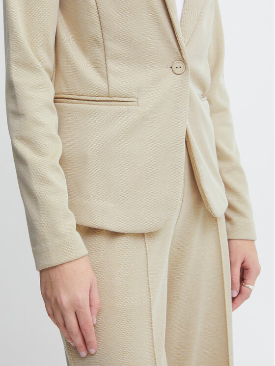 ICHI ICHI Marynarka 20113285 Beżowy Slim Fit
