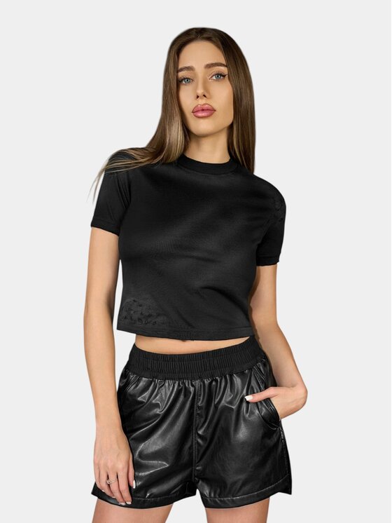 MADE BY SOCIETY MADE BY SOCIETY T-Shirt Tricou SINGULARITY - T27361 Czarny Basic Fit