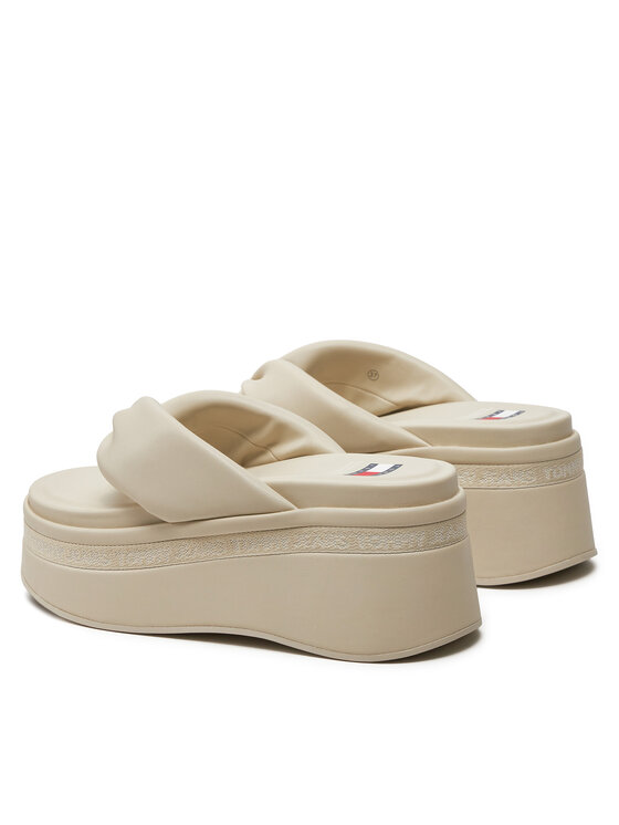 Tommy Jeans Tommy Jeans Japonki Tjw Wedge Sandal EN0EN02457 Beżowy
