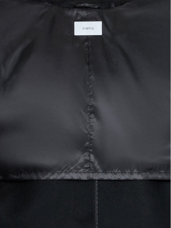 Simple Simple Παλτό μεταβατικό PLD502-01 Μαύρο Relaxed Fit