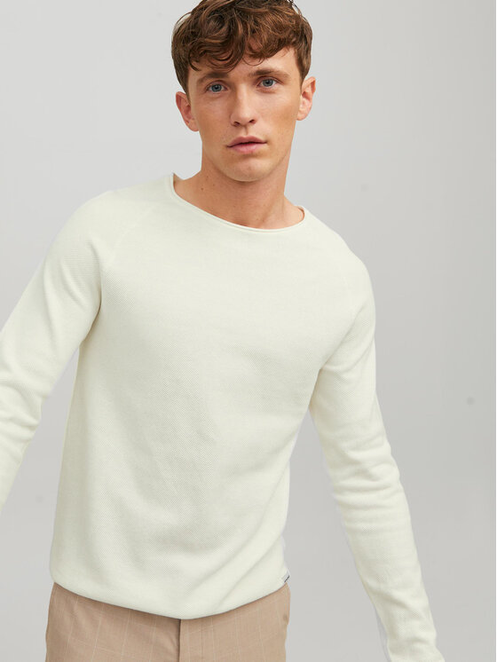 Jack&Jones Jack&Jones Sweter 12157321 Écru Regular Fit