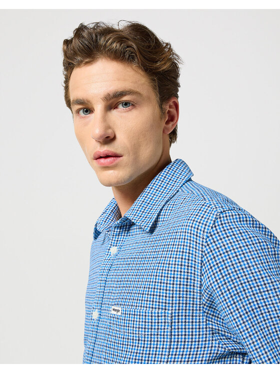 Wrangler Wrangler Koszula 1 PKT SHIRT LIGHT Niebieski Regular Fit